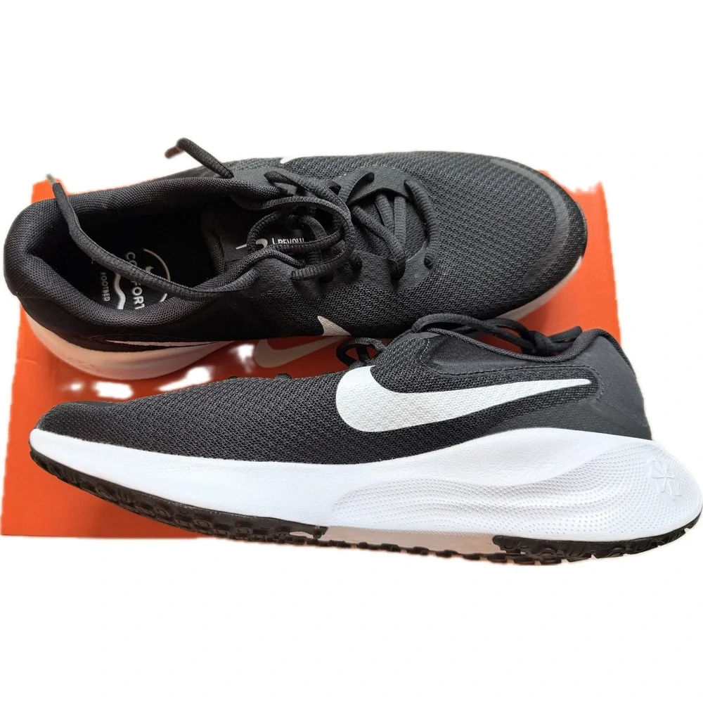 Nike Revolution 7 Womens Running Shoes Black White FB2208-003 Size 10
